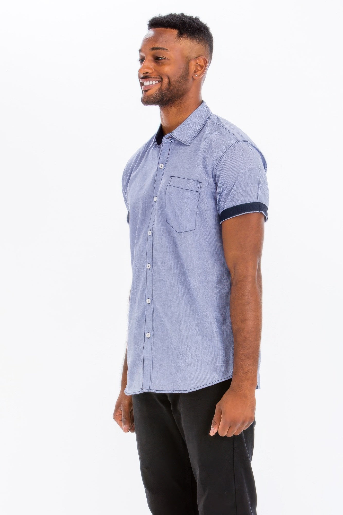 Men's Casual Short Sleeve Solid Shirts