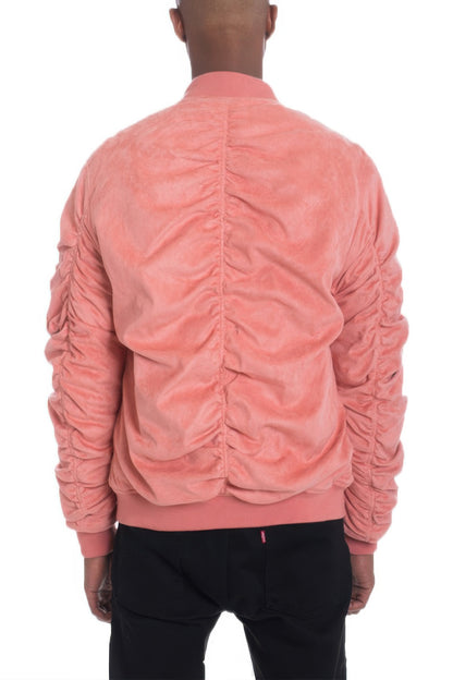 Mirosuede Scrunched Bomber Jacket