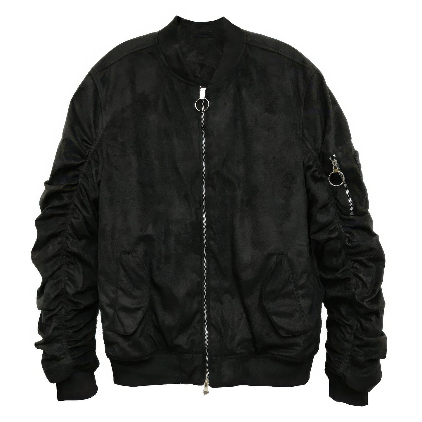 Mirosuede Scrunched Bomber Jacket