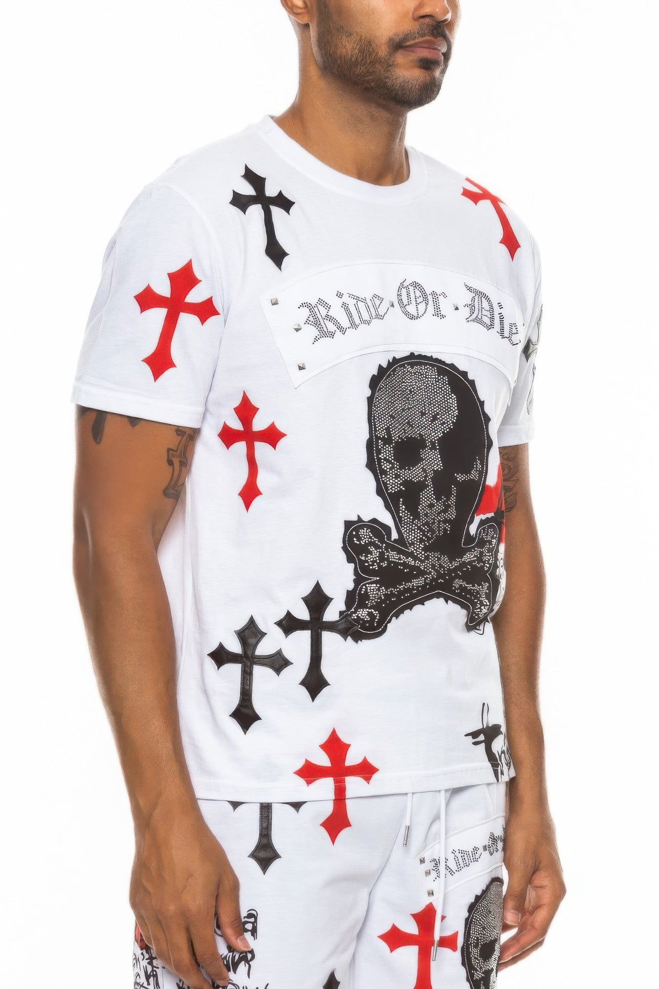 Cotton Print Chome Cross Thirt