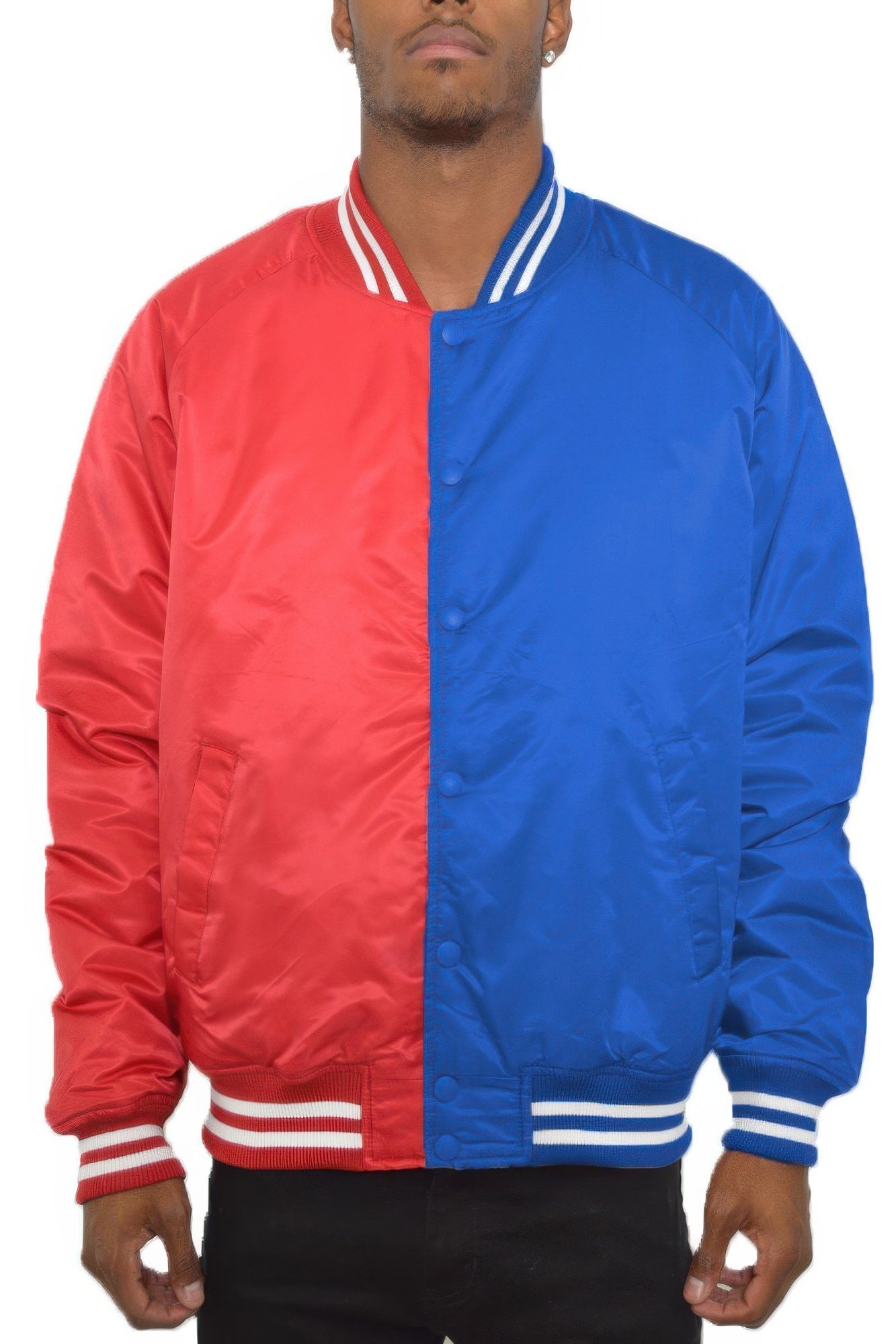 Color Block Two Tone Varsity Jacket