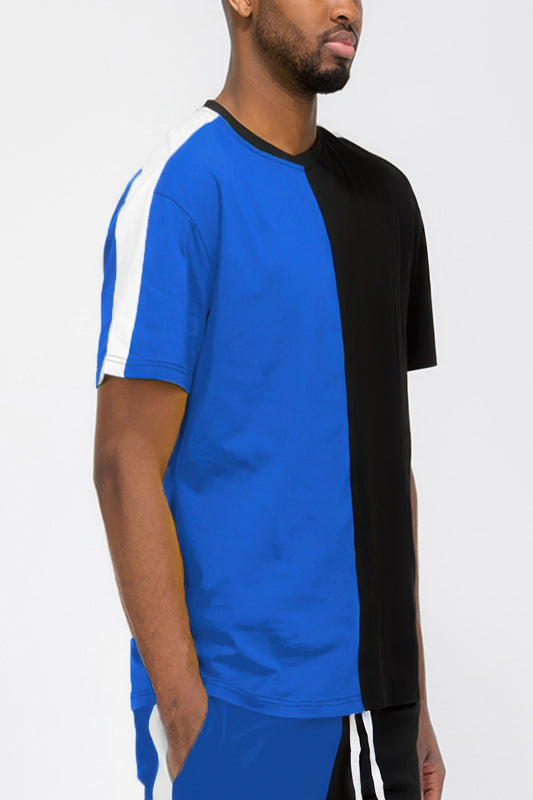 Two Tone Color Block Short Sleeve Tshirt