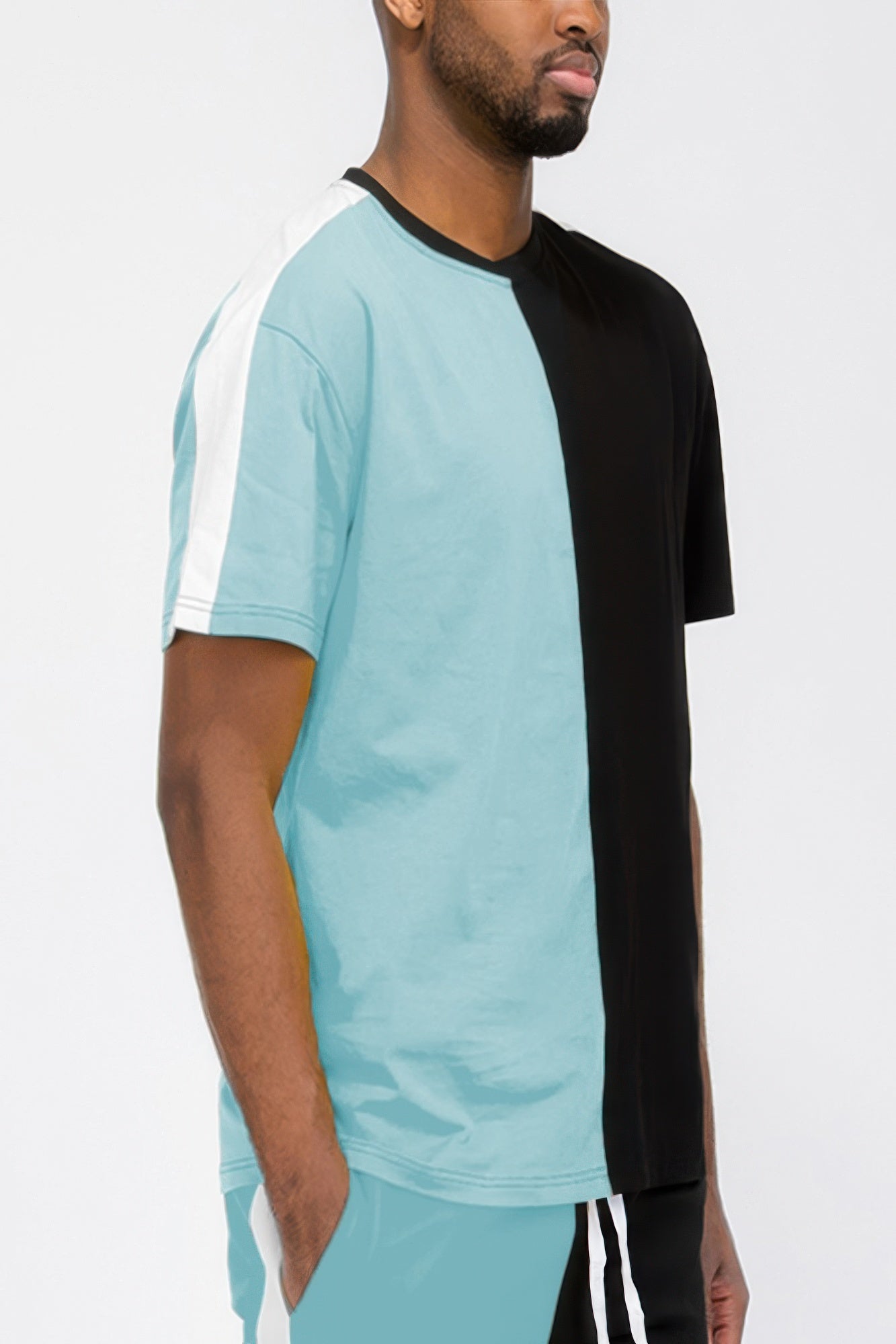 Two Tone Color Block Short Sleeve Tshirt