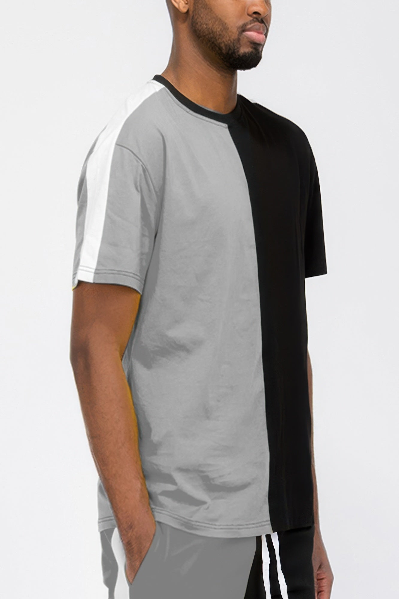 Two Tone Color Block Short Sleeve Tshirt