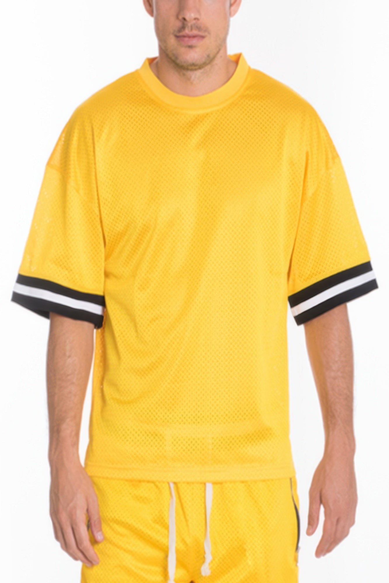 Mesh Sleeve Tape Athletic Tshirt