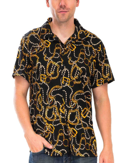 Mens String Bead Status Button Down