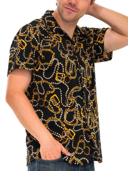 Mens String Bead Status Button Down