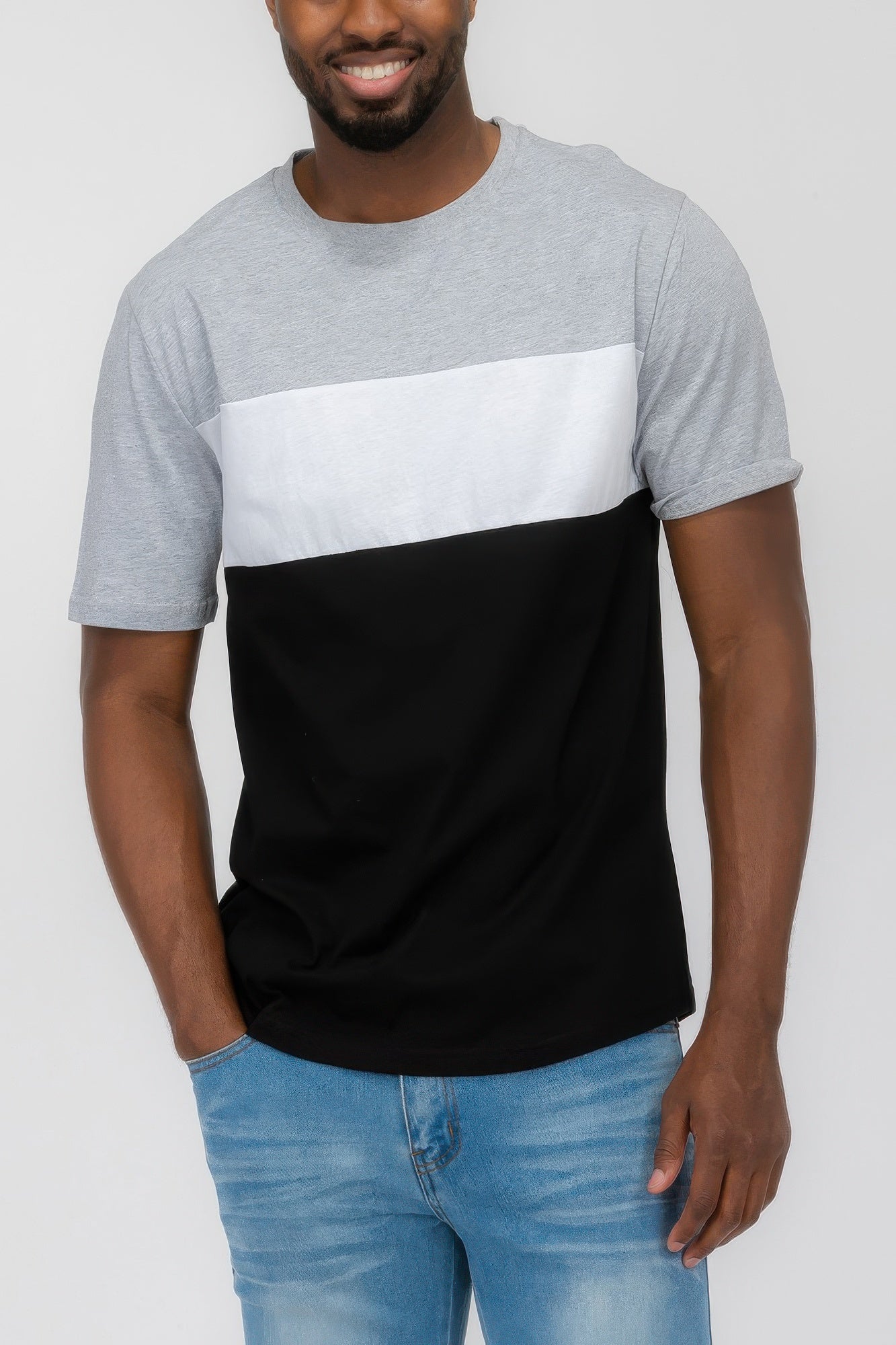 Mens Color Block Short Sleeve Tshirt