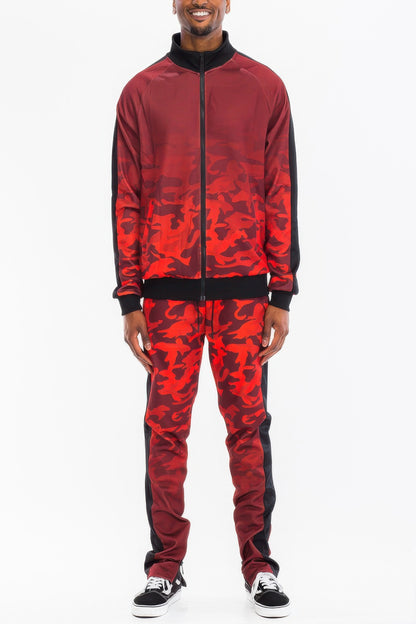 Mens Camo Ombre Print Track Pants