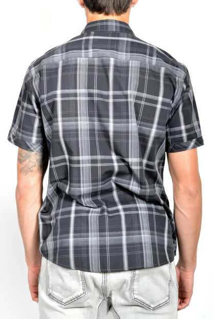 Men's Casual Short Sleeve Plaid Shirts