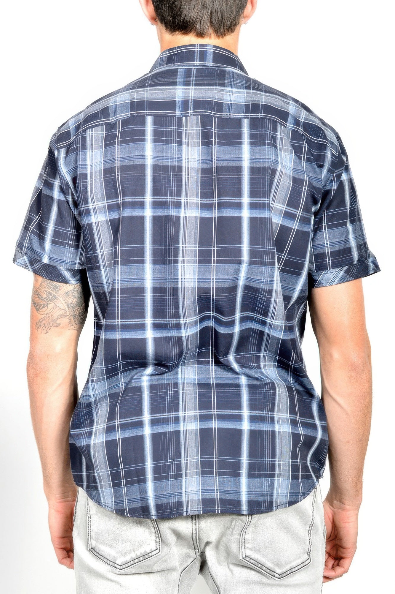 Men's Casual Short Sleeve Plaid Shirts