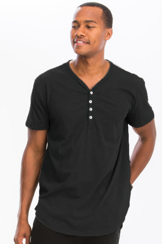 Short Sleeve 4 Button Henley Shirt