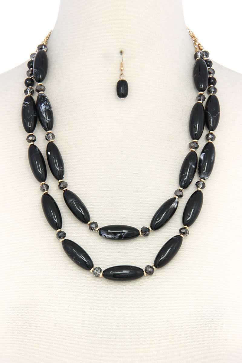 Oval Bead Layered Necklace