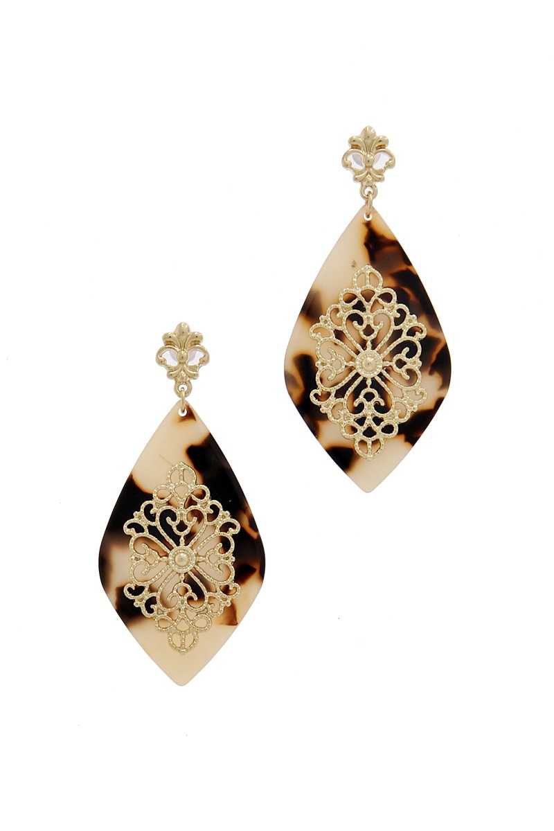 Teardrop Moroccan Pattern Earring