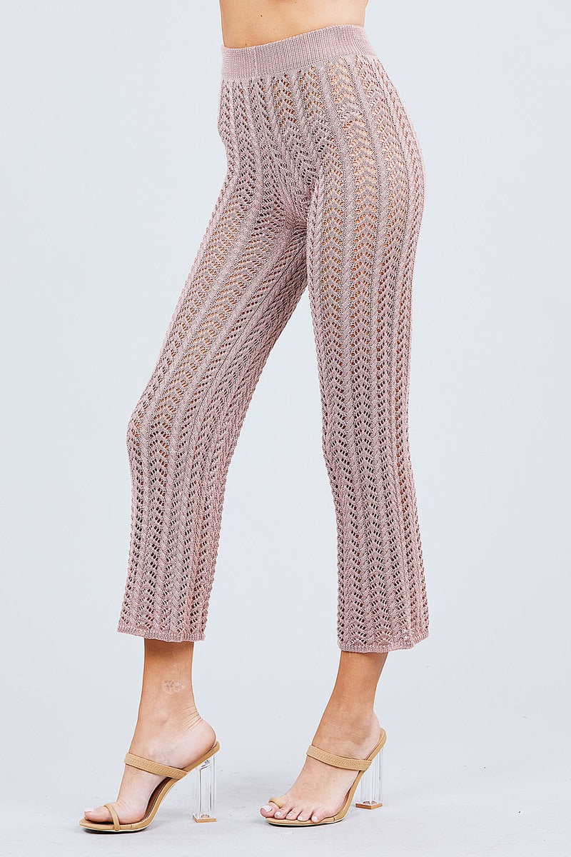 Flare Long Fishnet Sweater Pants