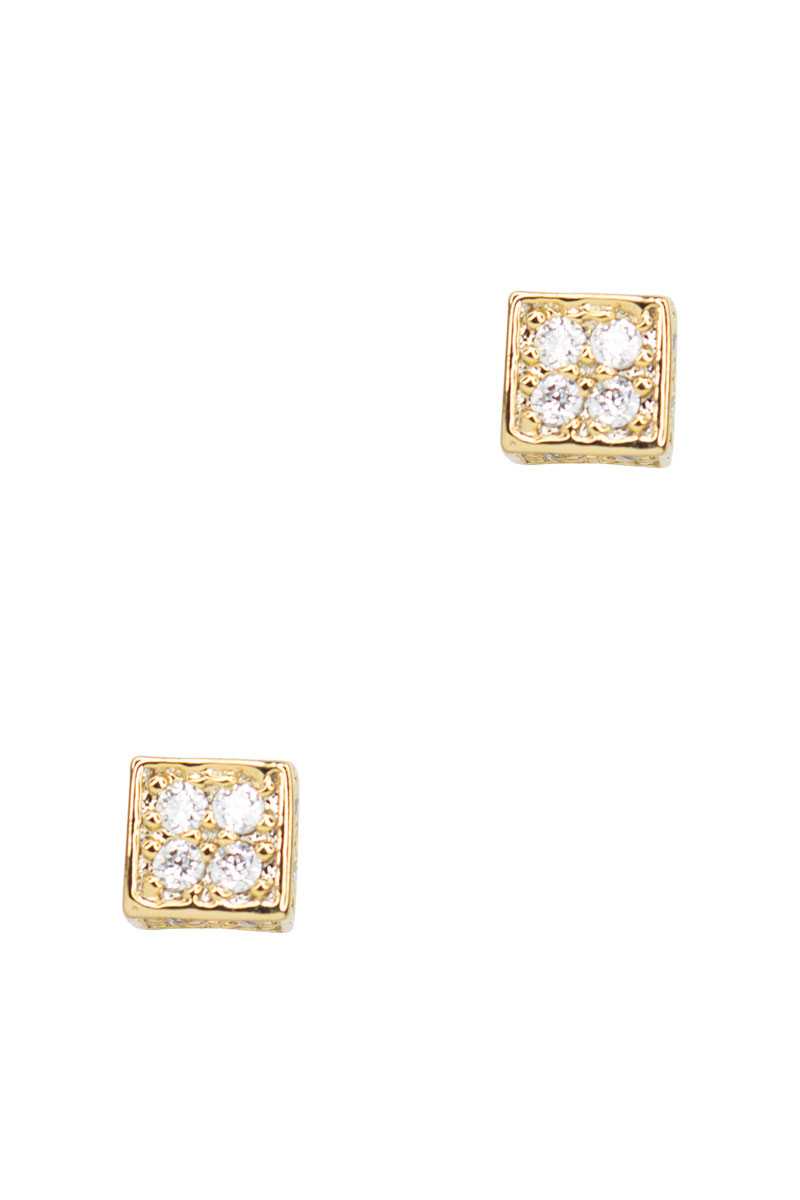 Secret Box Square Stone Stud Earring