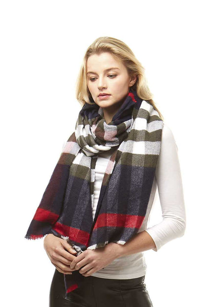 Plaid Oblong Scarf