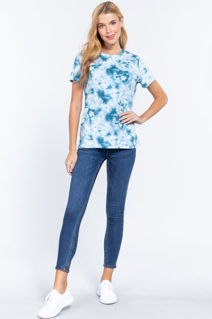 Short Slv Tie-dye Cotton Jersey Top