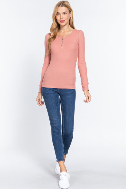 Long Slv Scoop Neck Thermal Top