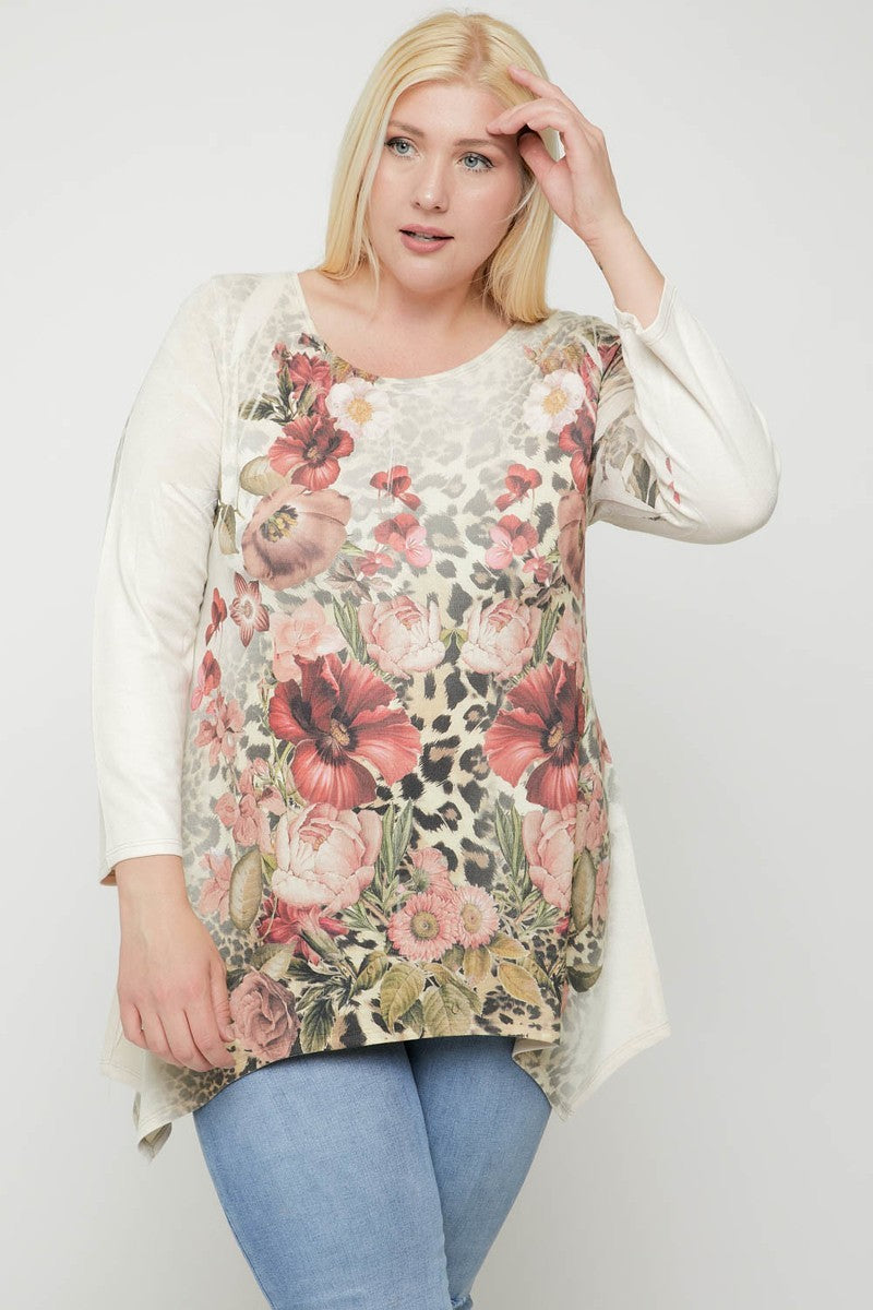 Geometric Sublimation Print Tunic Top