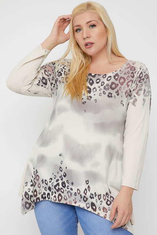 Geometric Sublimation Print Tunic Top