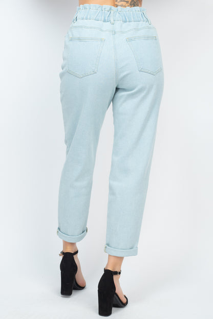 Double Button High-waisted Jeans