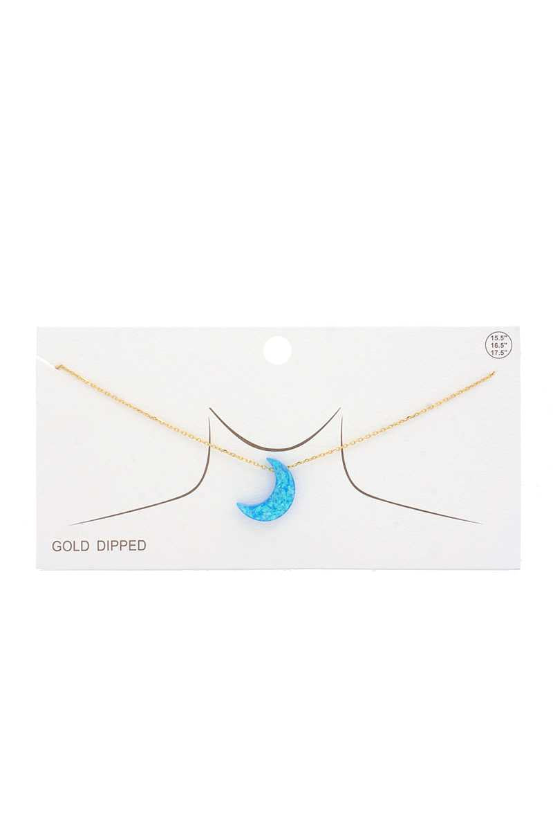 Iridescent Moon Gold Dipped Necklace