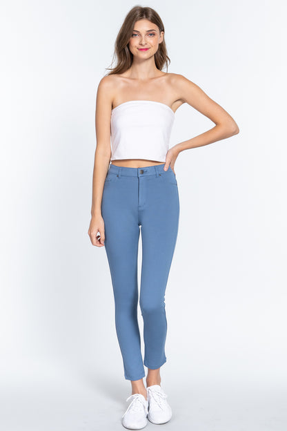 5-pockets Shape Skinny Ponte Mid-rise Pants