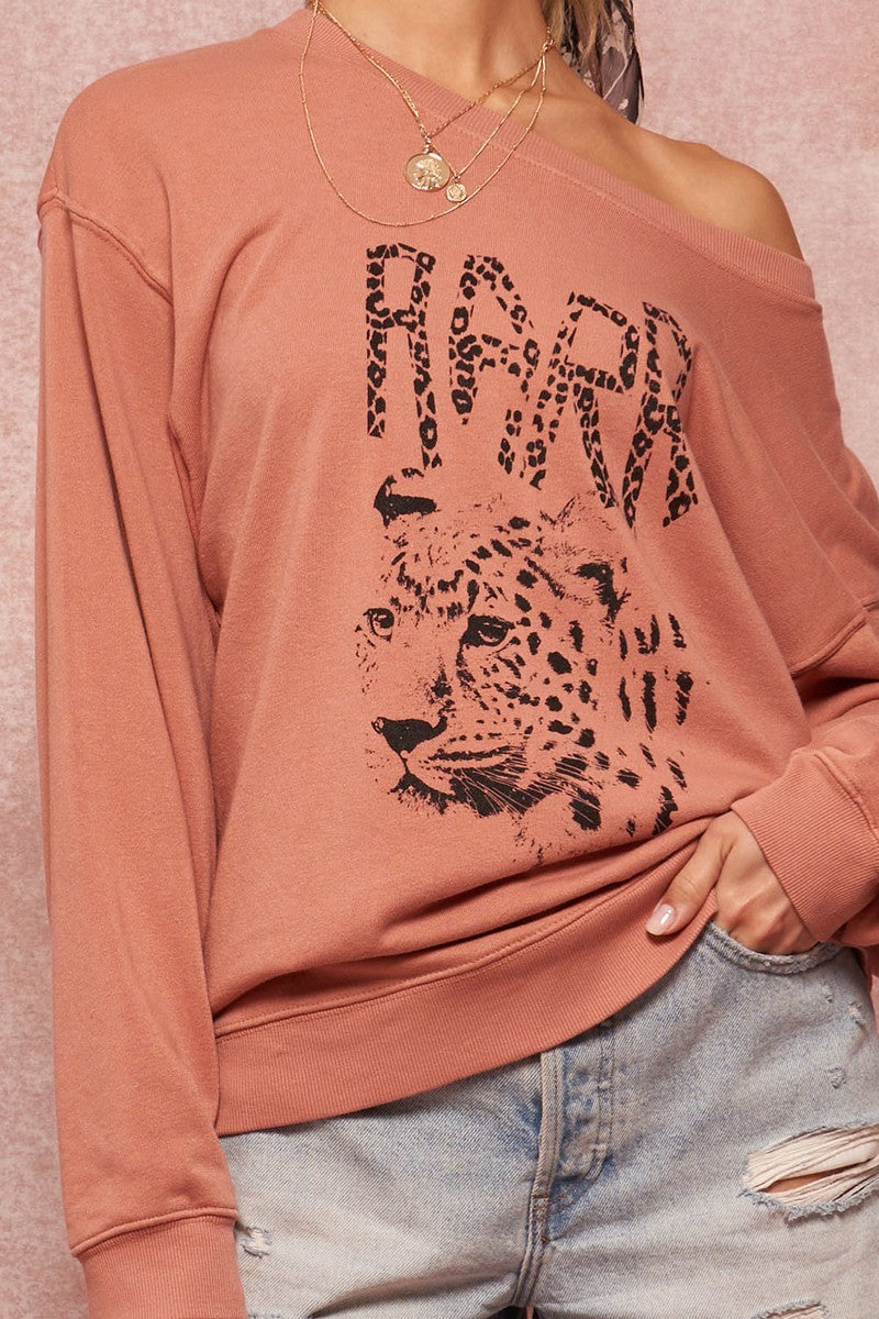 A Garment Dyed French Terry Graphic Sweatshirt