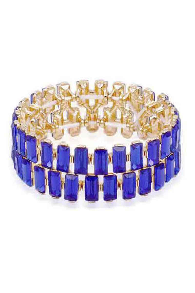 Rectangle Rhinestone Stretch Bracelet