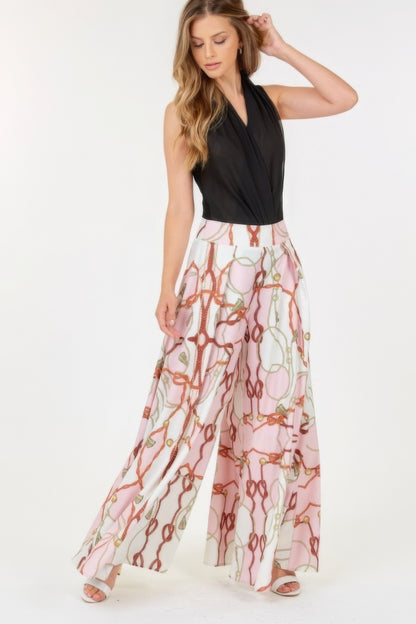 High Waist Wide Leg Printed Palazzo Pants